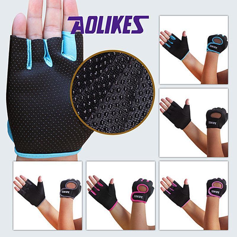 S Size Sports Gloves Weight Lifting Exercise Training Workout Bike Riding Men Women - Black+Pink