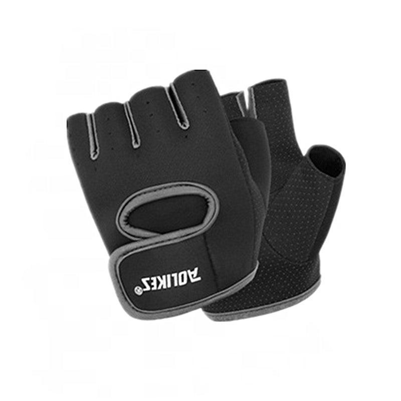 L Size Aolikes Sports Gloves Weight Lifting Exercise Training Workout Bike Riding - Black+Pink
