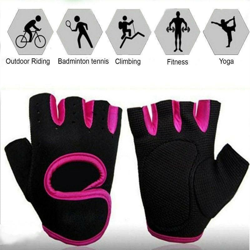 M Size Sports Gloves Weight Lifting Exercise Training Workout Bike Riding Men Women - Black+Grey