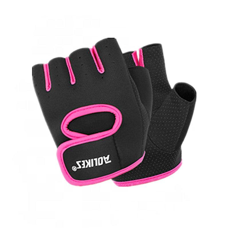 L Size Aolikes Sports Gloves Weight Lifting Exercise Training Workout Bike Riding - Black+Blue