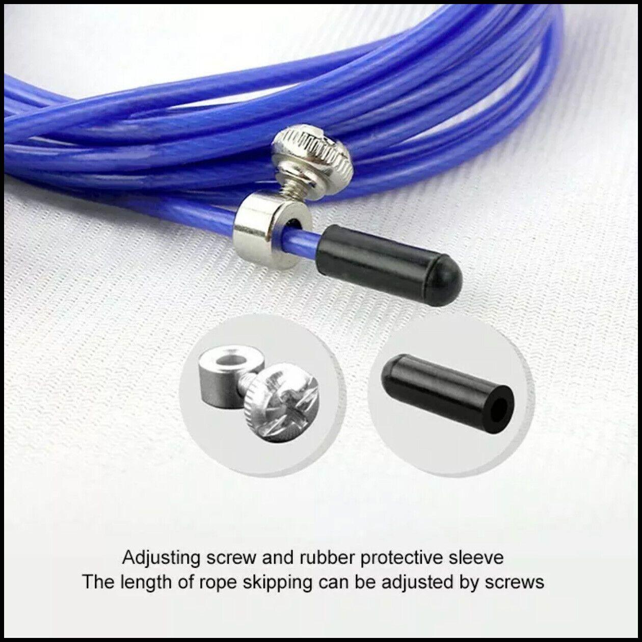 Aolikes Adjustable High Speed Steel Skipping Jump Rope Dual Bearings Gym Boxing - Red