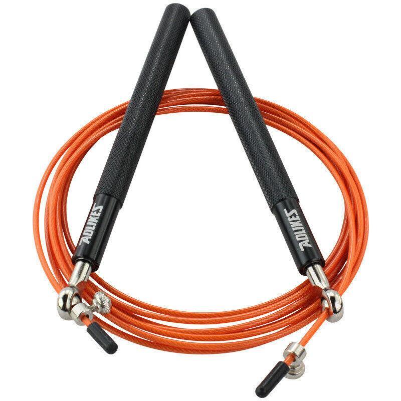 Aolikes Adjustable High Speed Steel Skipping Jump Rope Dual Bearings Gym Boxing - Blue