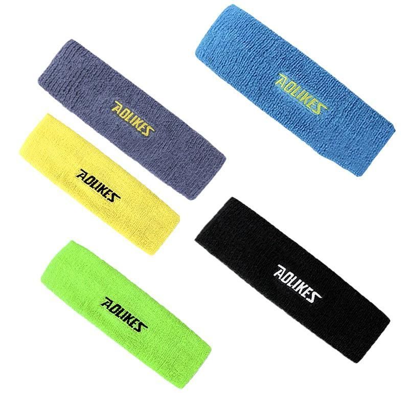 Aolikes Headbands Sweatband Cotton Hair Gym Yoga Stretch Sport Sweat Band - Black
