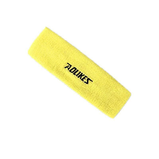 Aolikes Headbands Sweatband Cotton Hair Gym Yoga Stretch Sport Sweat Band - Yellow