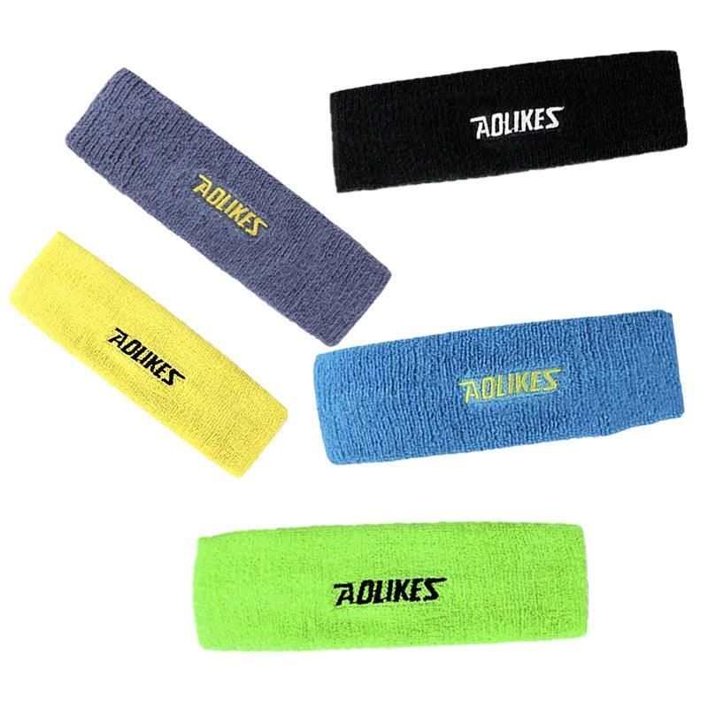 Aolikes Headbands Sweatband Cotton Hair Gym Yoga Stretch Sport Sweat Band - Grey