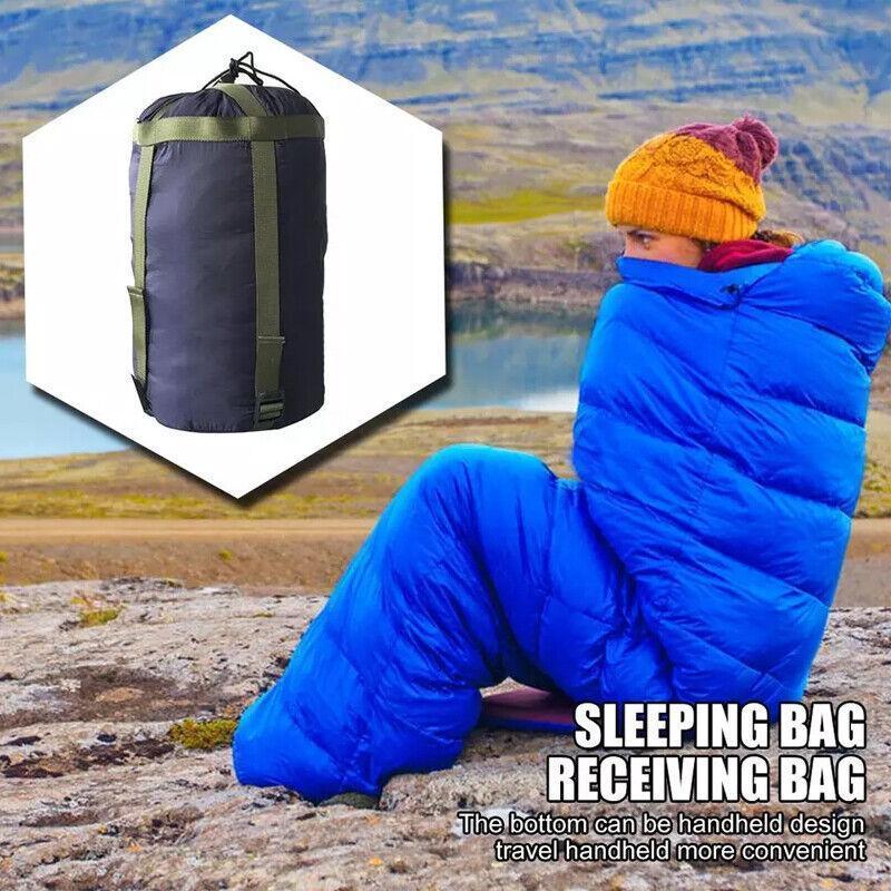 Camping Sleeping Bag Compression Sack Waterproof Outdoor Storage Bag - Wine Red