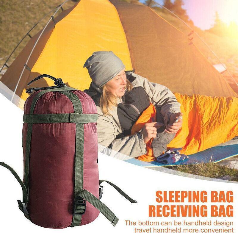 Camping Sleeping Bag Compression Sack Waterproof Outdoor Storage Bag - Wine Red