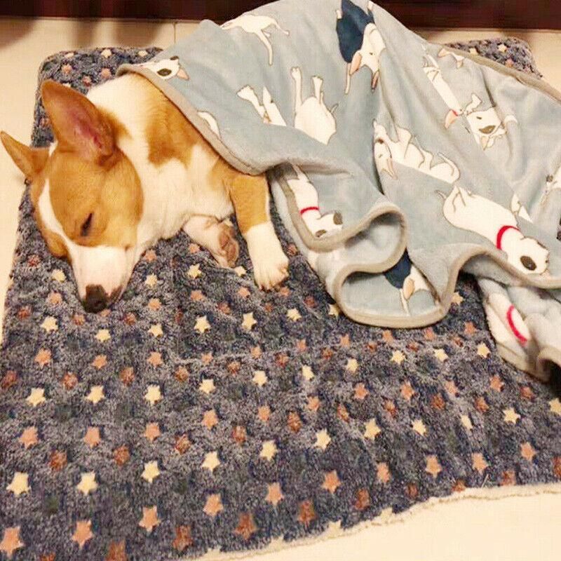 L Size Puppy Dog Cat Cushion Mattress Blanket Bed Soft Warm Pad Winter Kennel House - Pink Bear