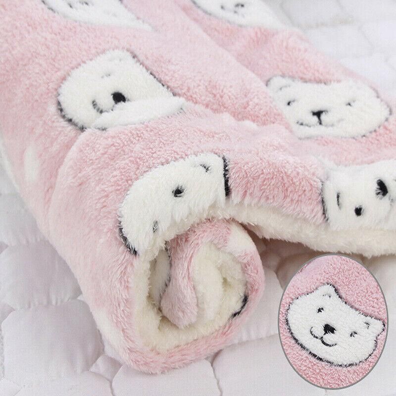 L Size Puppy Dog Cat Cushion Mattress Blanket Bed Soft Warm Pad Winter Kennel House - Blue Whitestar