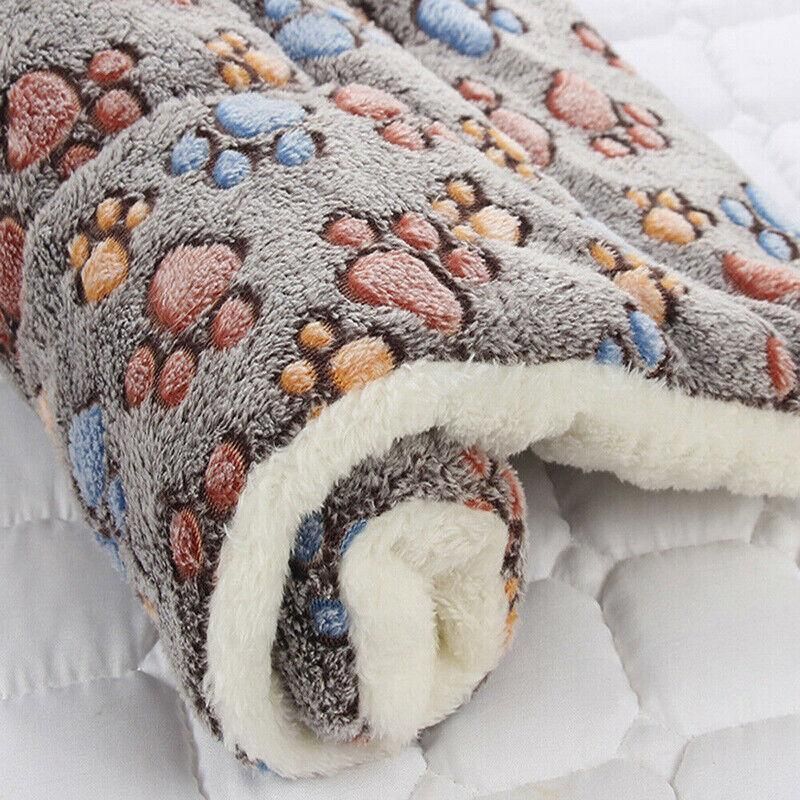 L Size Puppy Dog Cat Cushion Mattress Blanket Bed Soft Warm Pad Winter Kennel House - Blue Whitestar
