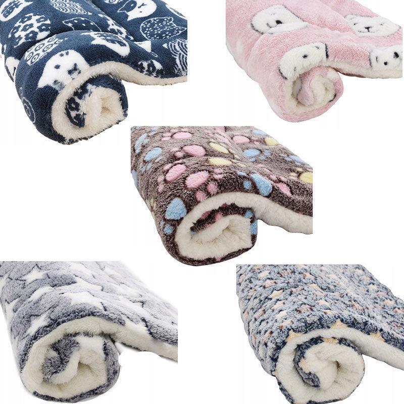 S Size Puppy Dog Cat Cushion Mattress Blanket Bed Soft Warm Pet Pad Winter Kennel House - Blue Brownstar