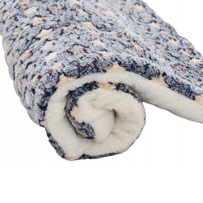 S Size Puppy Dog Cat Cushion Mattress Blanket Bed Soft Warm Pet Pad Winter Kennel House - Blue Brownstar