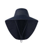 1x Neck Flap Cap Unisex Outdoor Sport Fishing Hat Sun Protection Wide Brim Cover - Navy