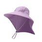 1x Neck Flap Cap Unisex Outdoor Sport Fishing Hat Sun Protection Wide Brim Cover - Purple