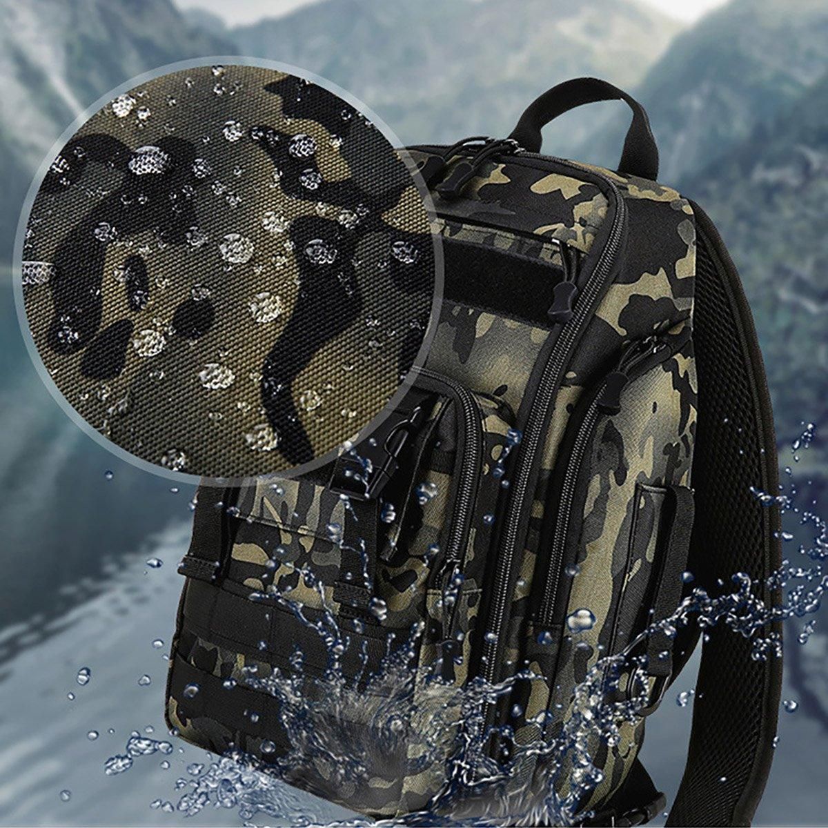 Fishing Tackle Backpack Storage Bag Shoulder Fishing Gear Bags Outdoor Backpack - Night Camouflage