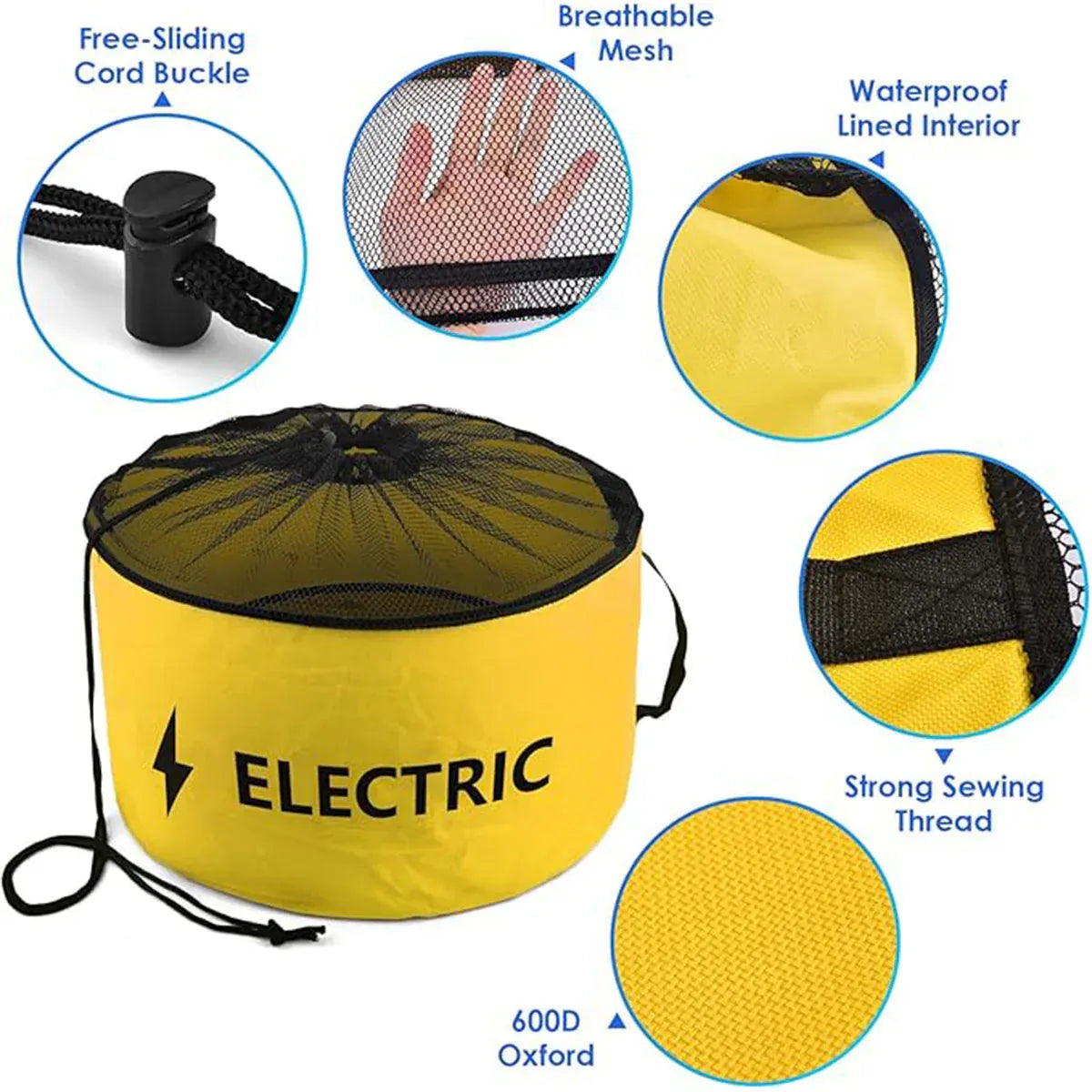 Hose Storage Bag Caravan Camping RV Cable Water Hose Electrical Cords Organizer - Blue
