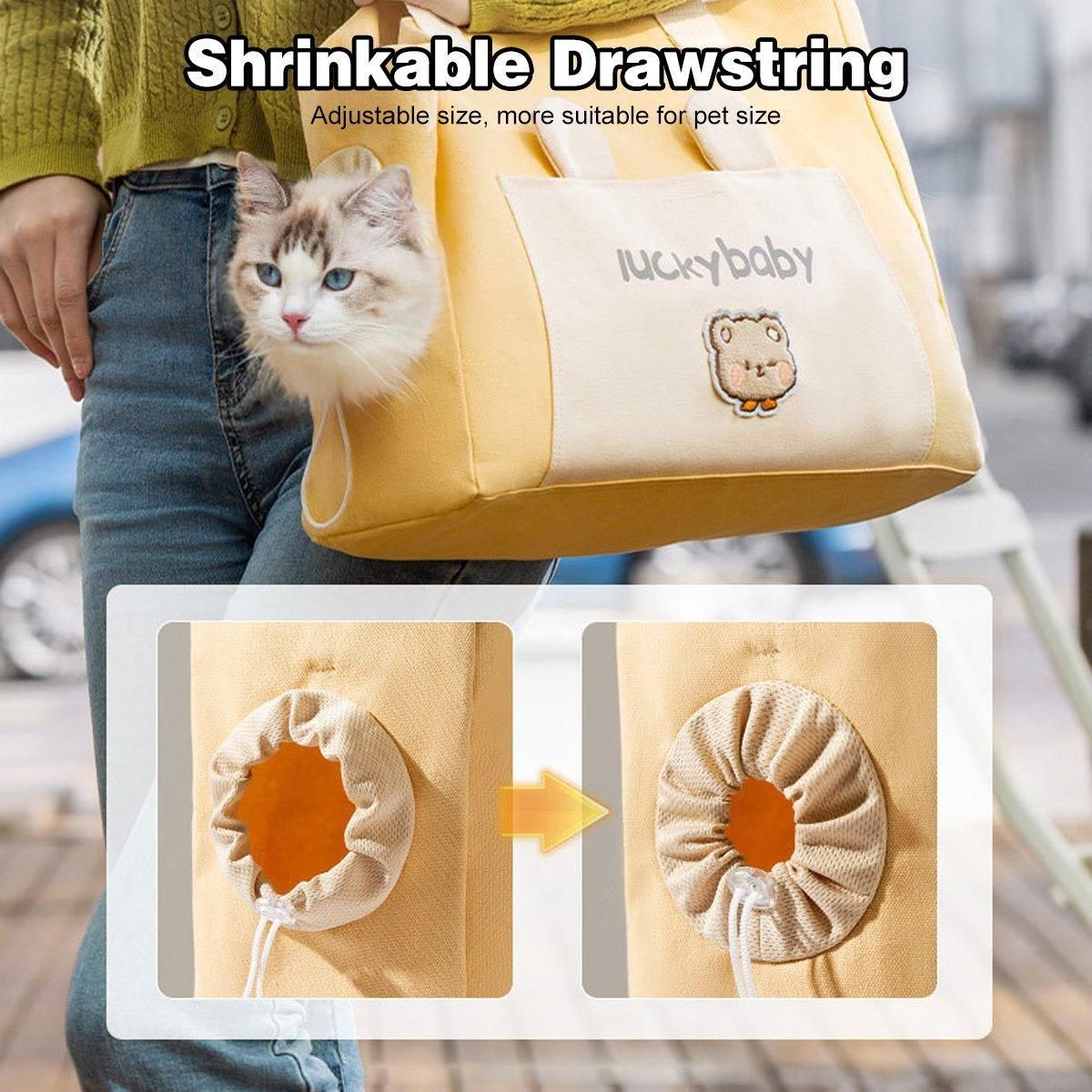 Portable Breathable Adjustable Crossbody Pet Carrier Bag Large Capacity for Pet - Blue