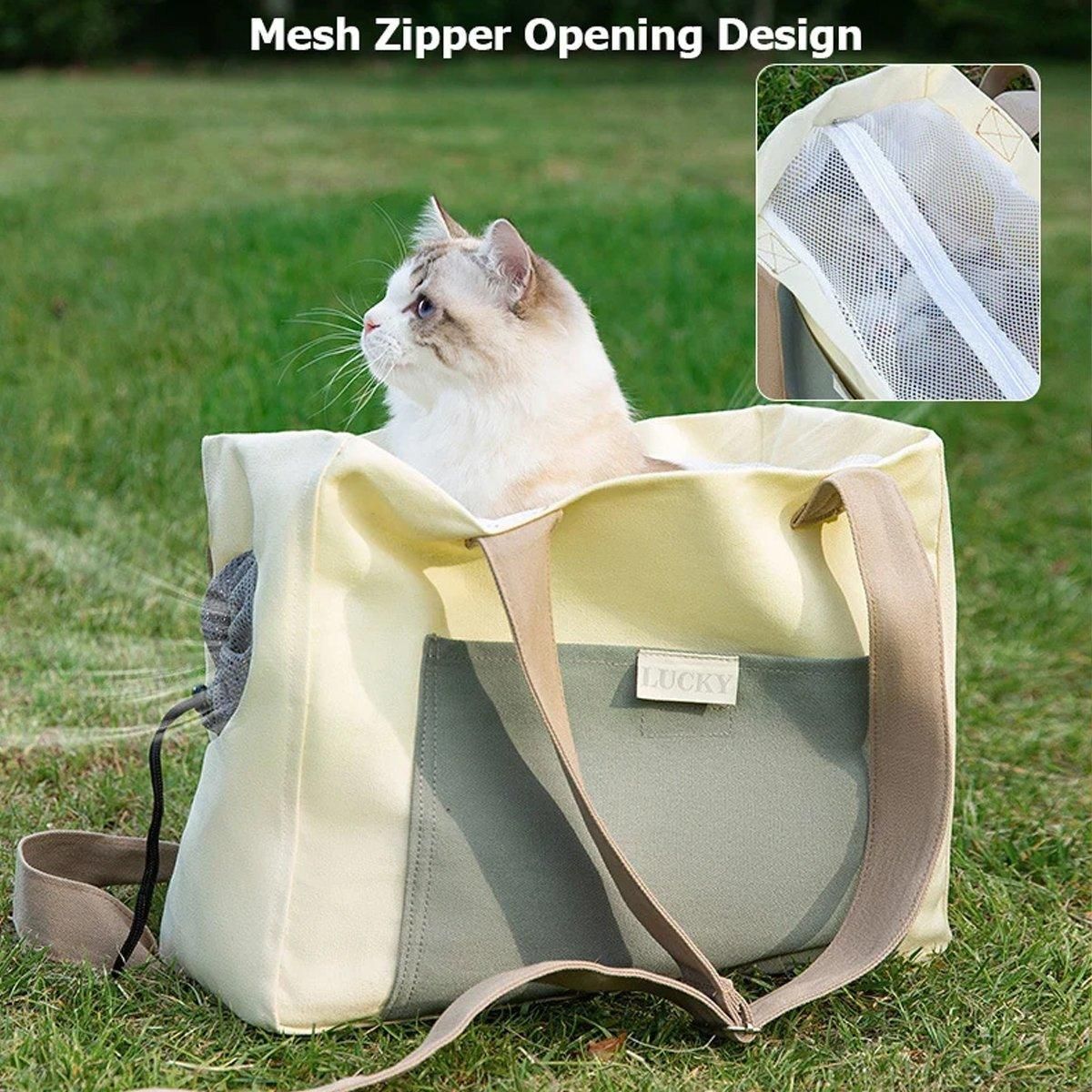 Portable Breathable Adjustable Crossbody Pet Carrier Bag Large Capacity for Pet - Blue