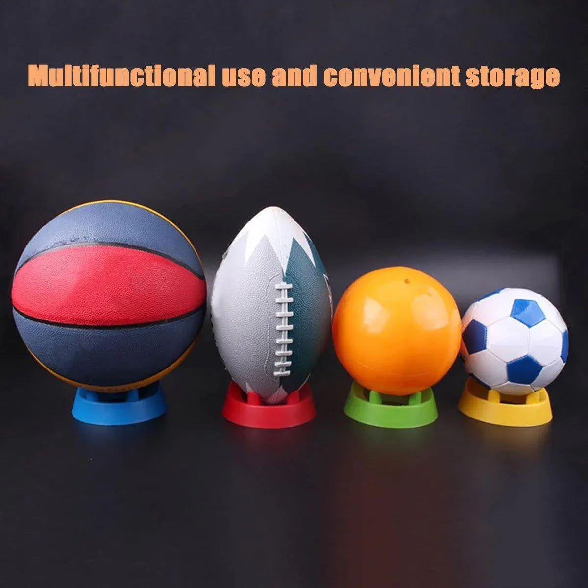 2PCS Football Basketball Volleyball Storage Stand Multi-Functional Ball Holder - Black