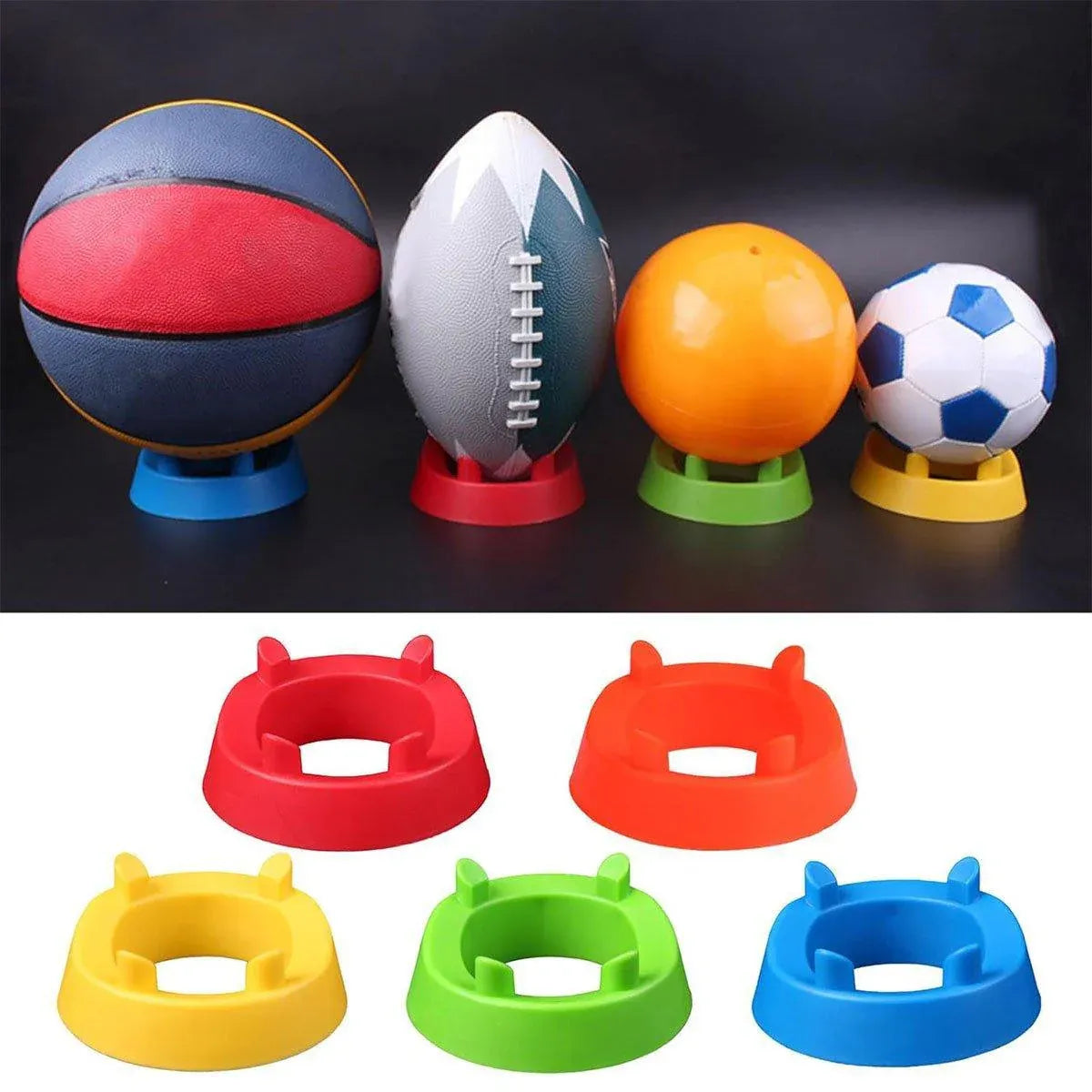 2PCS Football Basketball Volleyball Storage Stand Multi-Functional Ball Holder - Blue