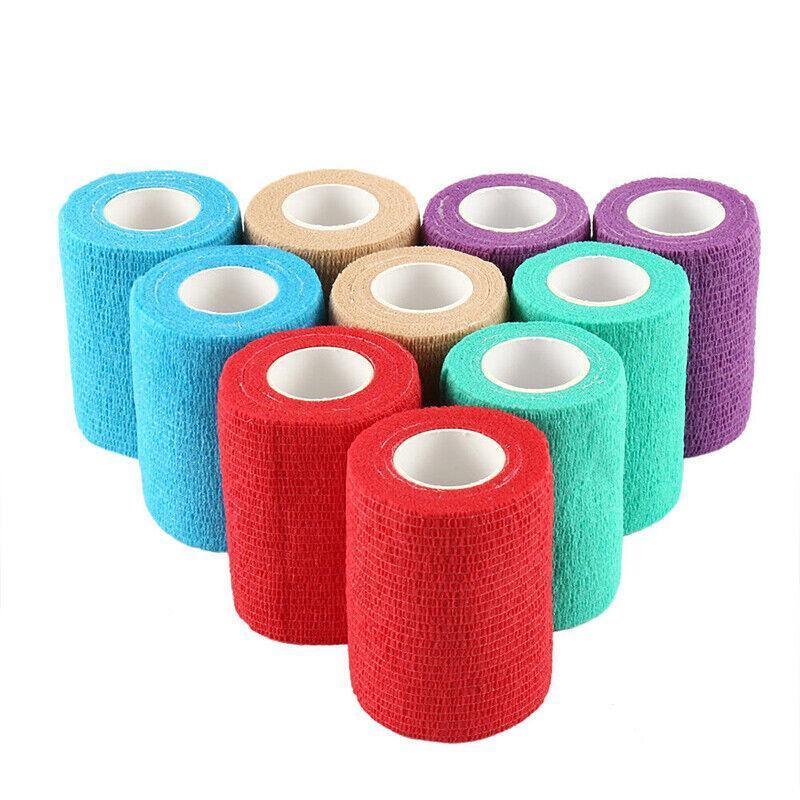12 Pack Self Adhesive Cohesive Wrap Bandage for Pets and Everyday Protection - 12PCS(10CM*4.5M)