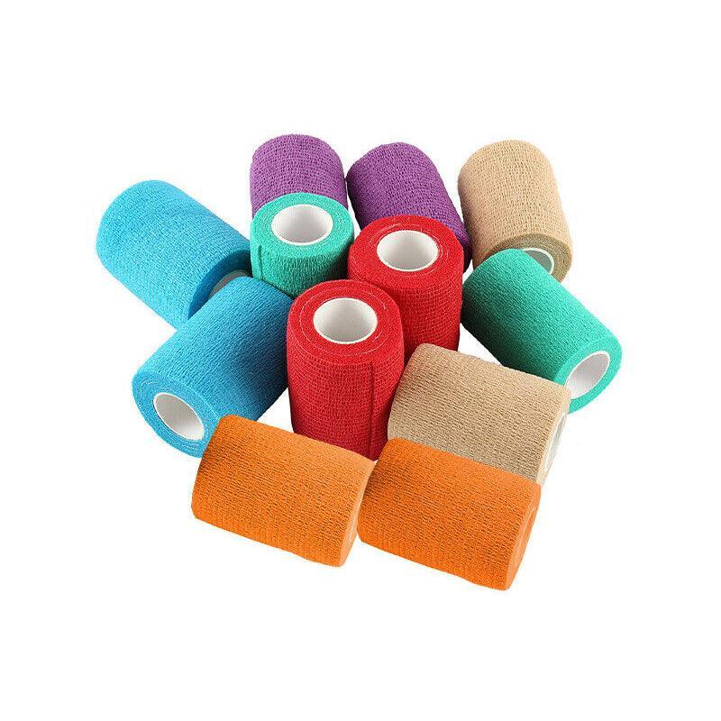 12 Pack Self Adhesive Cohesive Wrap Bandage for Pets and Everyday Protection - 12PCS(10CM*4.5M)