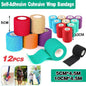 12 Pack Self Adhesive Cohesive Wrap Bandage for Pets and Everyday Protection - 12PCS(5CM*4.5M)