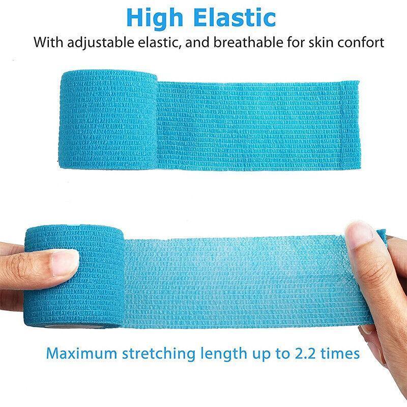 12 Pack Self Adhesive Cohesive Wrap Bandage for Pets and Everyday Protection - 12PCS(5CM*4.5M)