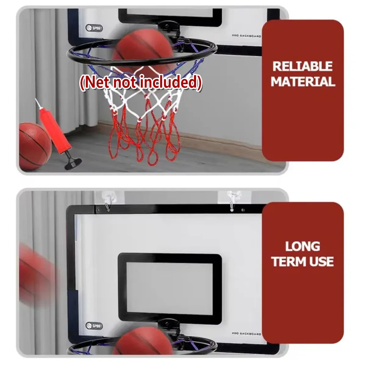 Wall Mounted Foldable Basketball Stand Indoor Outdoor Hoop Frame for Young Players