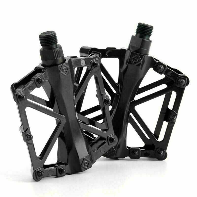 Bike Pedals Alloy Mountain Road MTB Colored Bicycle Nonslip Cycling Pedals 9/16" - Red
