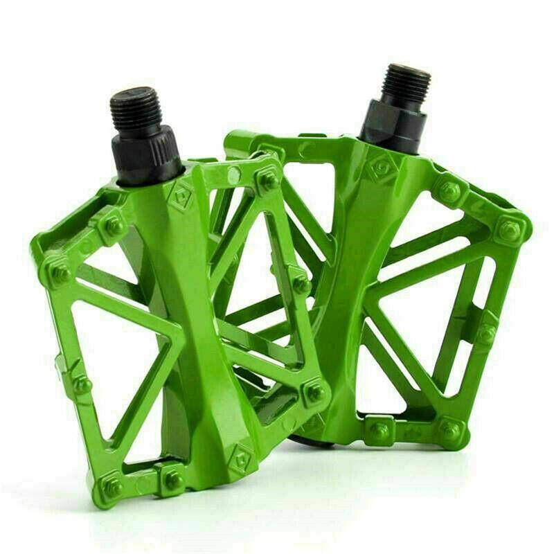 Bike Pedals Alloy Mountain Road MTB Colored Bicycle Nonslip Cycling Pedals 9/16" - Red