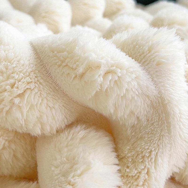 Plush Blanket Leisure Blanket Autumn Winter Warm Nap Throw Soft Cozy - Khaki-150x200cm