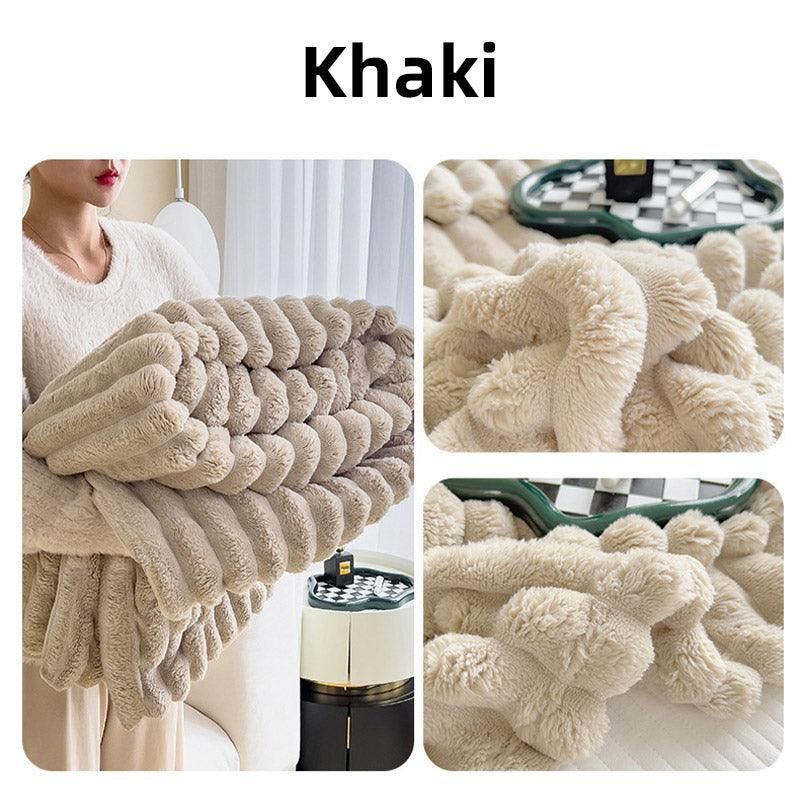 Plush Blanket Leisure Blanket Autumn Winter Warm Nap Throw Soft Cozy - White-150x200cm