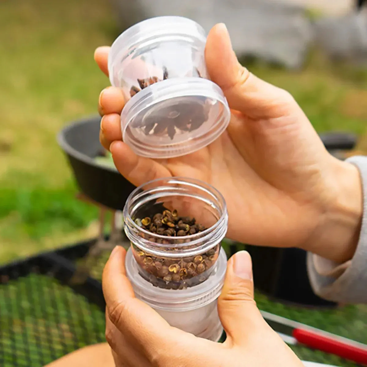 5PCS Outdoor Camping Spice Container Set Travel BBQ Seasoning Storage Box Use - White