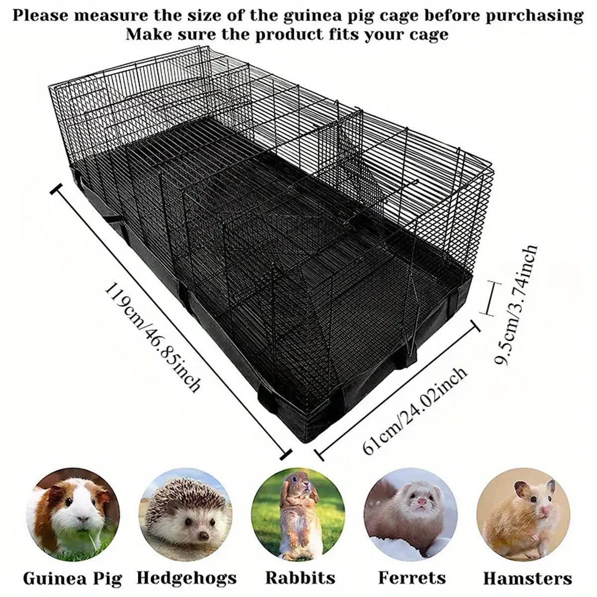 Waterproof Small Pet Crate Sump Cover Dirt Resistant Mat Easy to Clean Protector - Black
