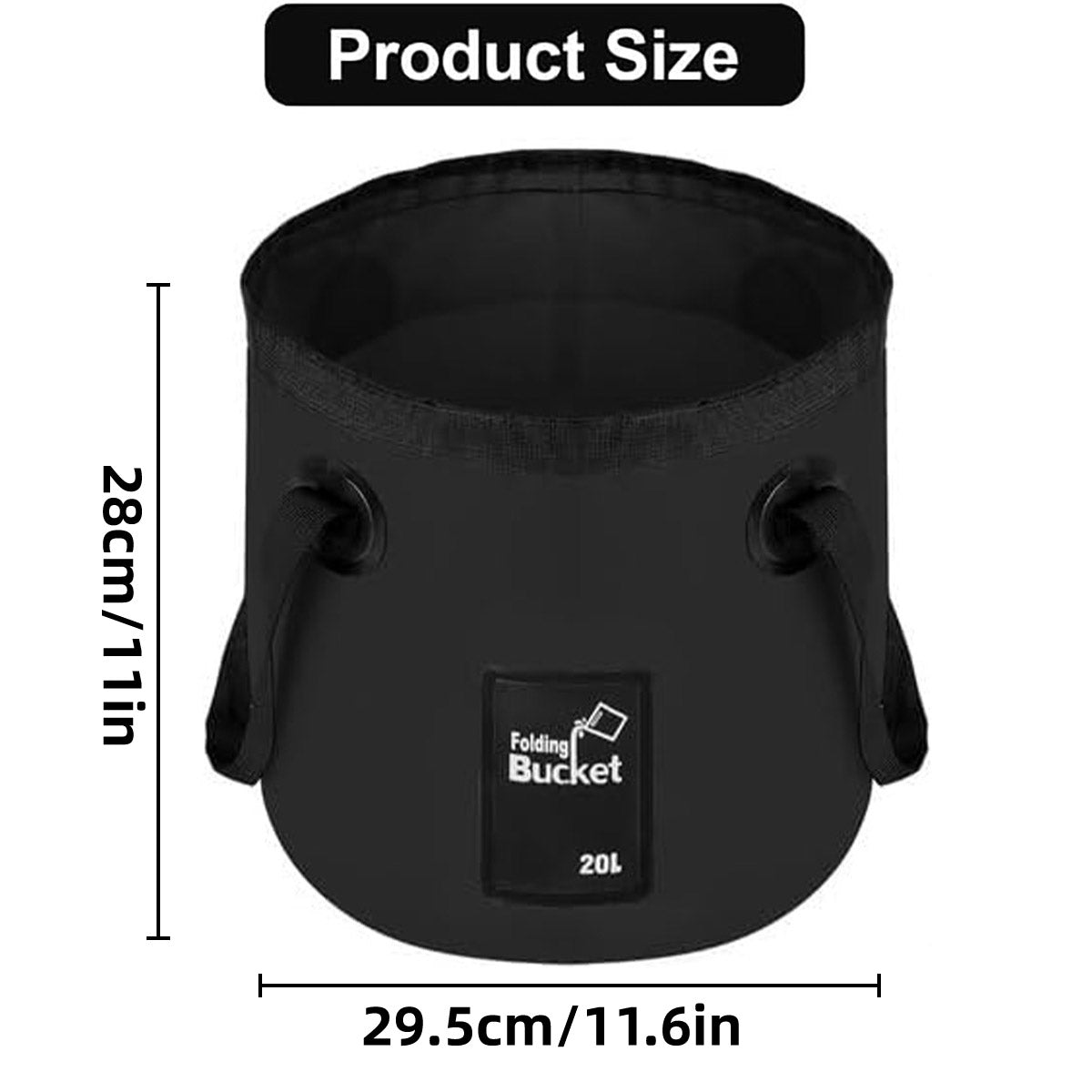 20L Portable Folding Bucket Water Container Camping Hiking Fishing Water Storage - Blue