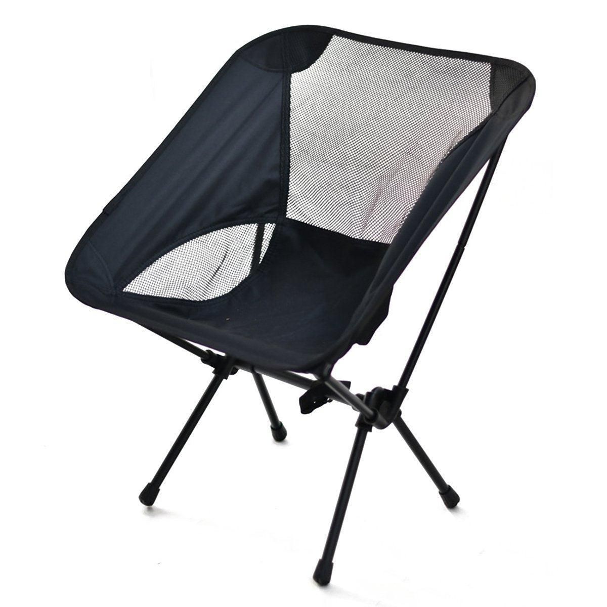 Outdoor Portable Lightweight Folding Camping Chair High Back Fishing Chair - White