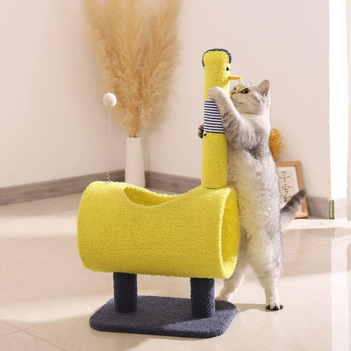Climbing Frame Cat Scratching Post Jumping Platform Pet Toys for Cats and Kitten - Yellow