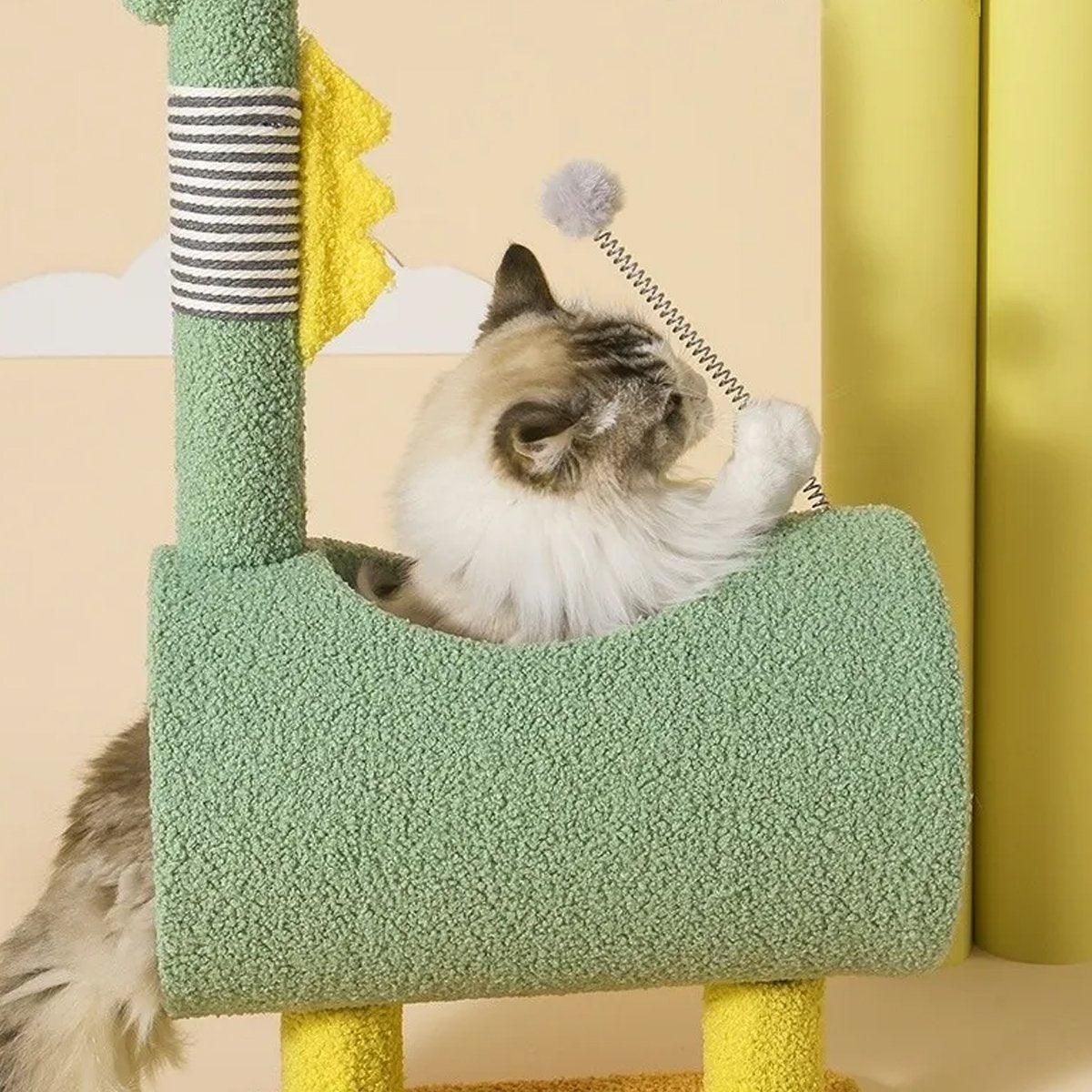 Climbing Frame Cat Scratching Post Jumping Platform Pet Toys for Cats and Kitten - Yellow