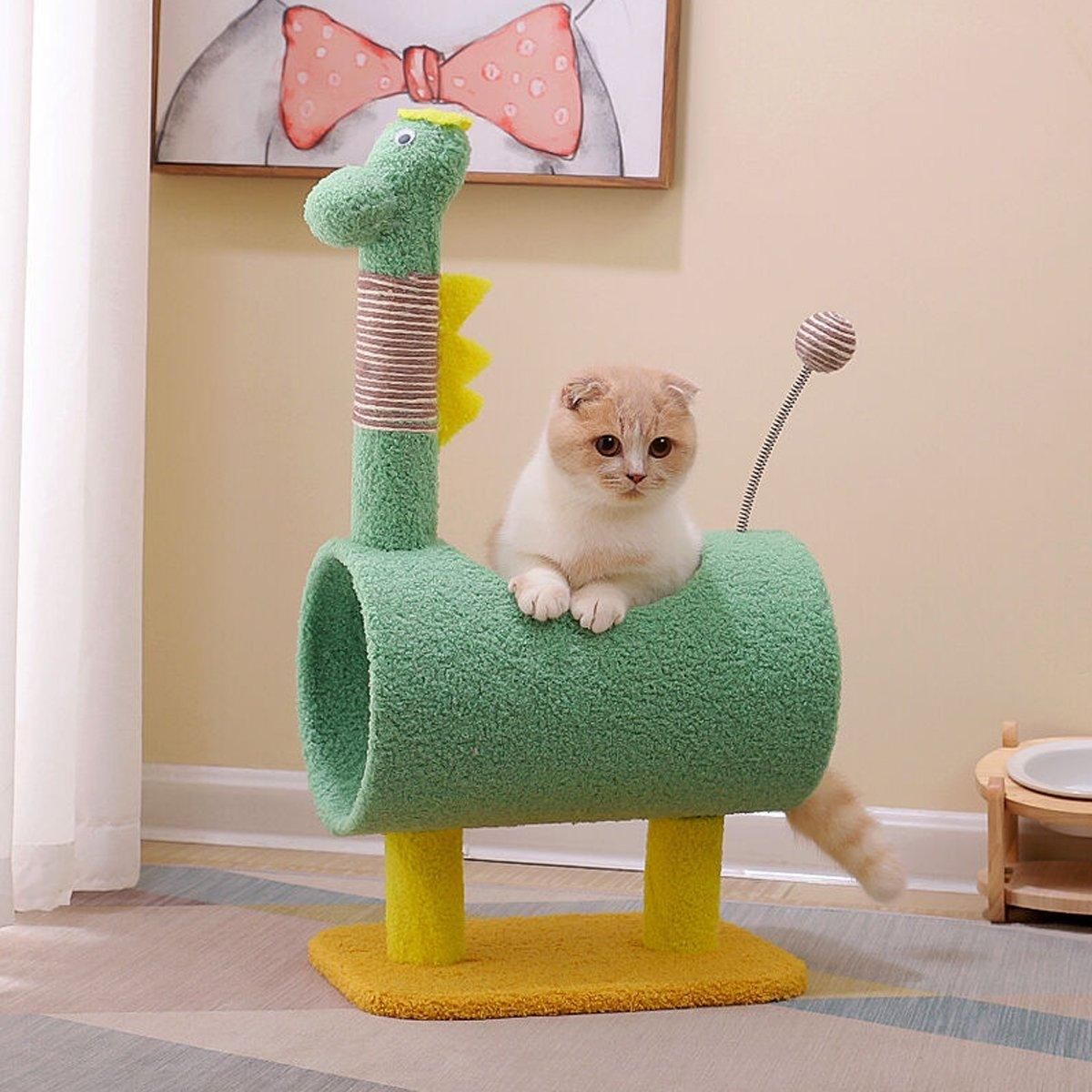 Climbing Frame Cat Scratching Post Jumping Platform Pet Toys for Cats and Kitten - Yellow