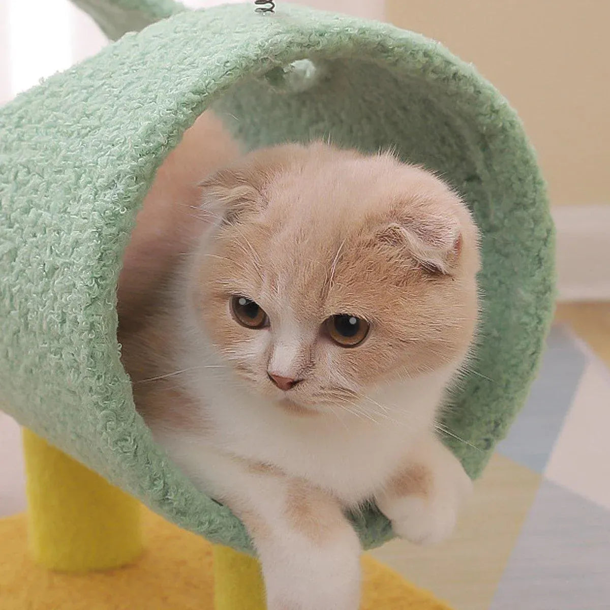 Climbing Frame Cat Scratching Post Jumping Platform Pet Toys for Cats and Kitten - Yellow