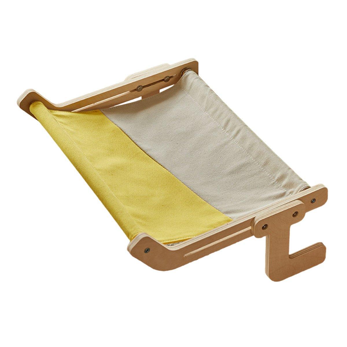 Window Hanging Cat Hammock Solid Wood Sun Bed Nest for All Seasons Durable - Grey+Pink