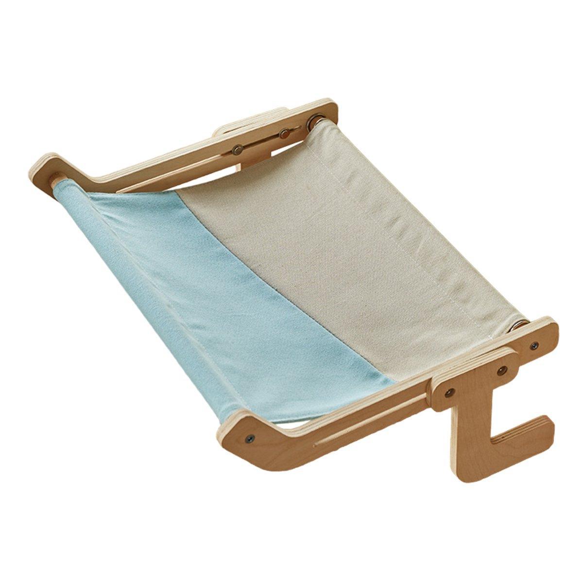 Window Hanging Cat Hammock Solid Wood Sun Bed Nest for All Seasons Durable - Grey+Pink