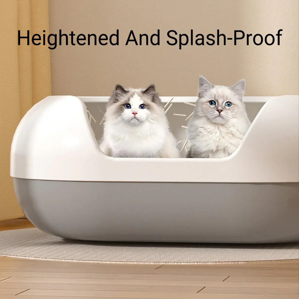 Large Semi Closed Cat Litter Box Covered Litter Pan for Cats Easy Clean Design - Green