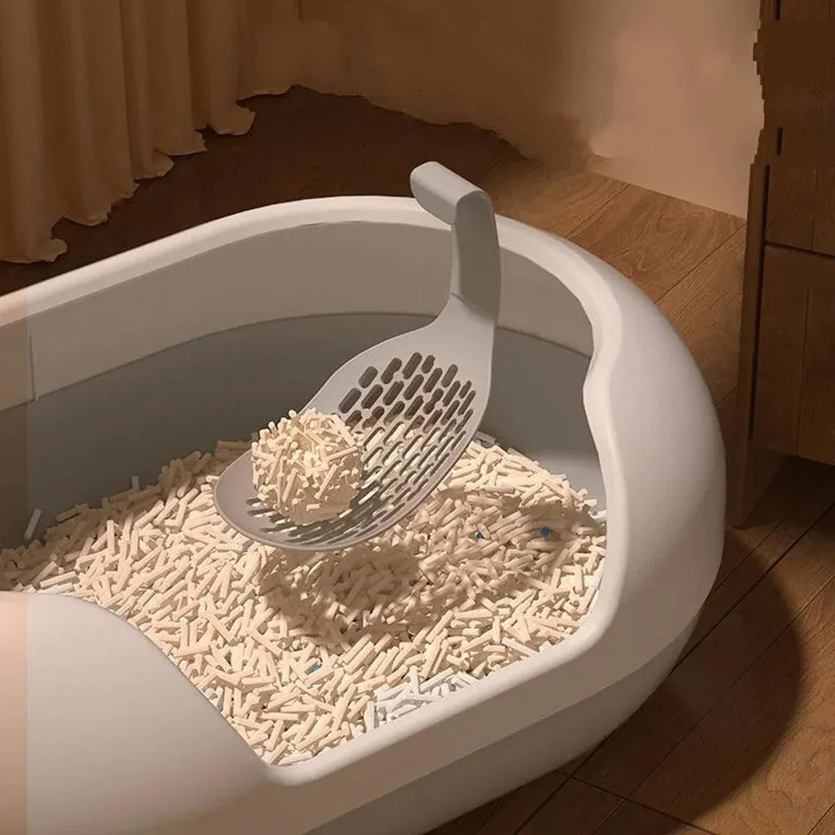 Large Semi Closed Cat Litter Box Covered Litter Pan for Cats Easy Clean Design - Green