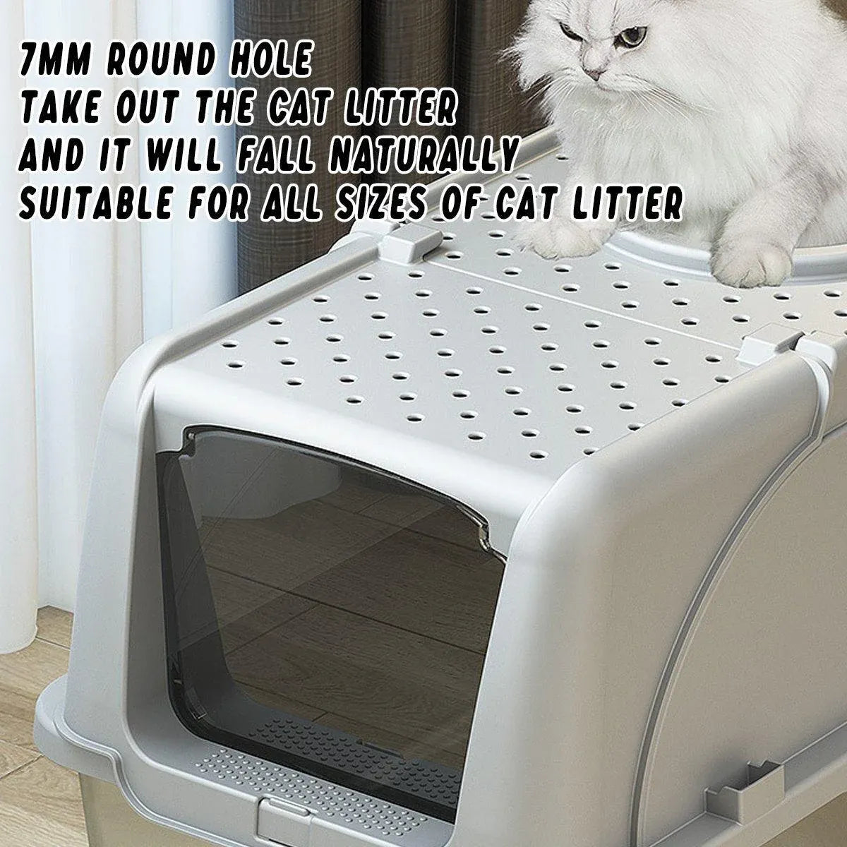 Durable Stainless Steel Cat Litter Box Pan Pet Toilet Odor Control Tray Large - Grey