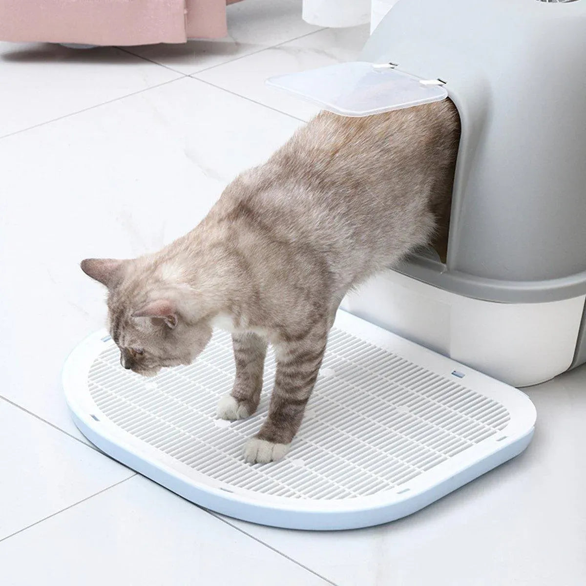 Anti Spill Cat Litter Mat Double Layer Pet Toilet Mat for Litter Box - Green