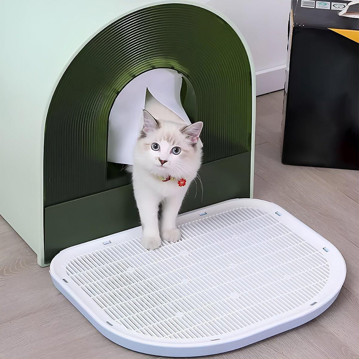 Anti Spill Cat Litter Mat Double Layer Pet Toilet Mat for Litter Box - Pink