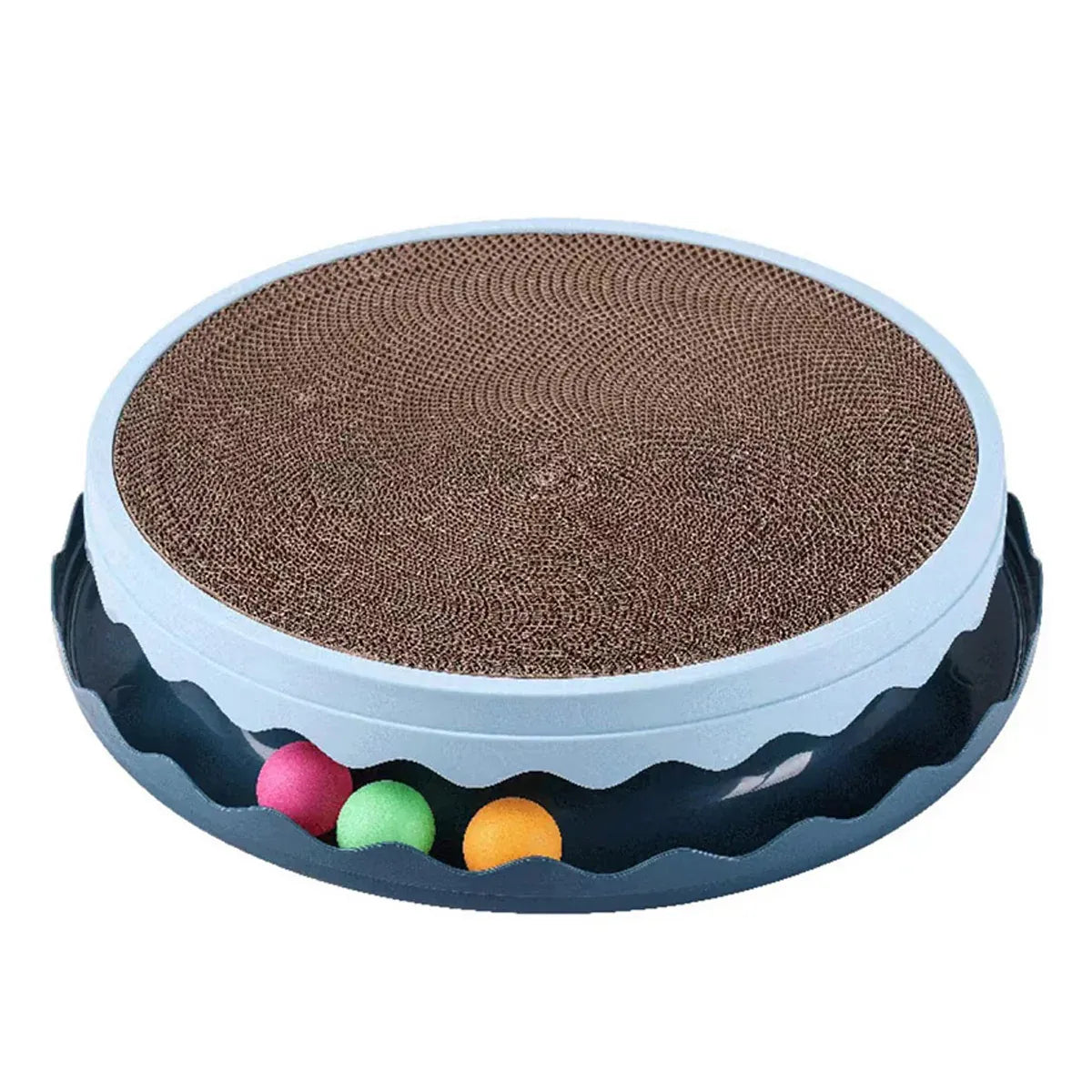 Cat Scratcher Turntable Toy Large Round Corrugated Board Nest Scratch Resistant - Blue