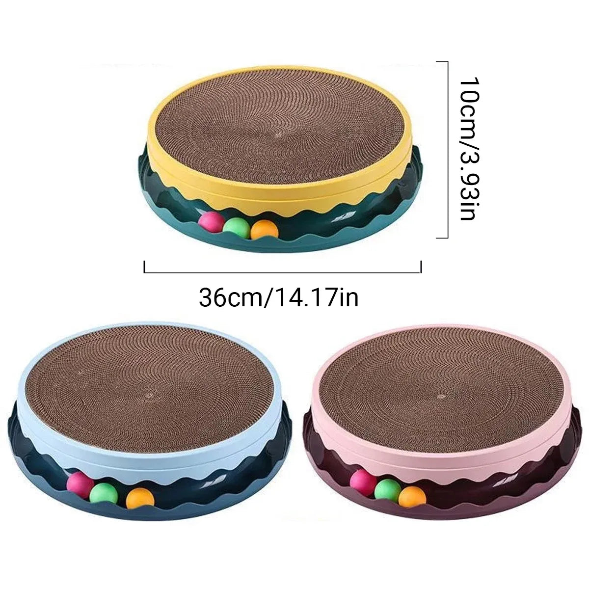 Cat Scratcher Turntable Toy Large Round Corrugated Board Nest Scratch Resistant - Blue